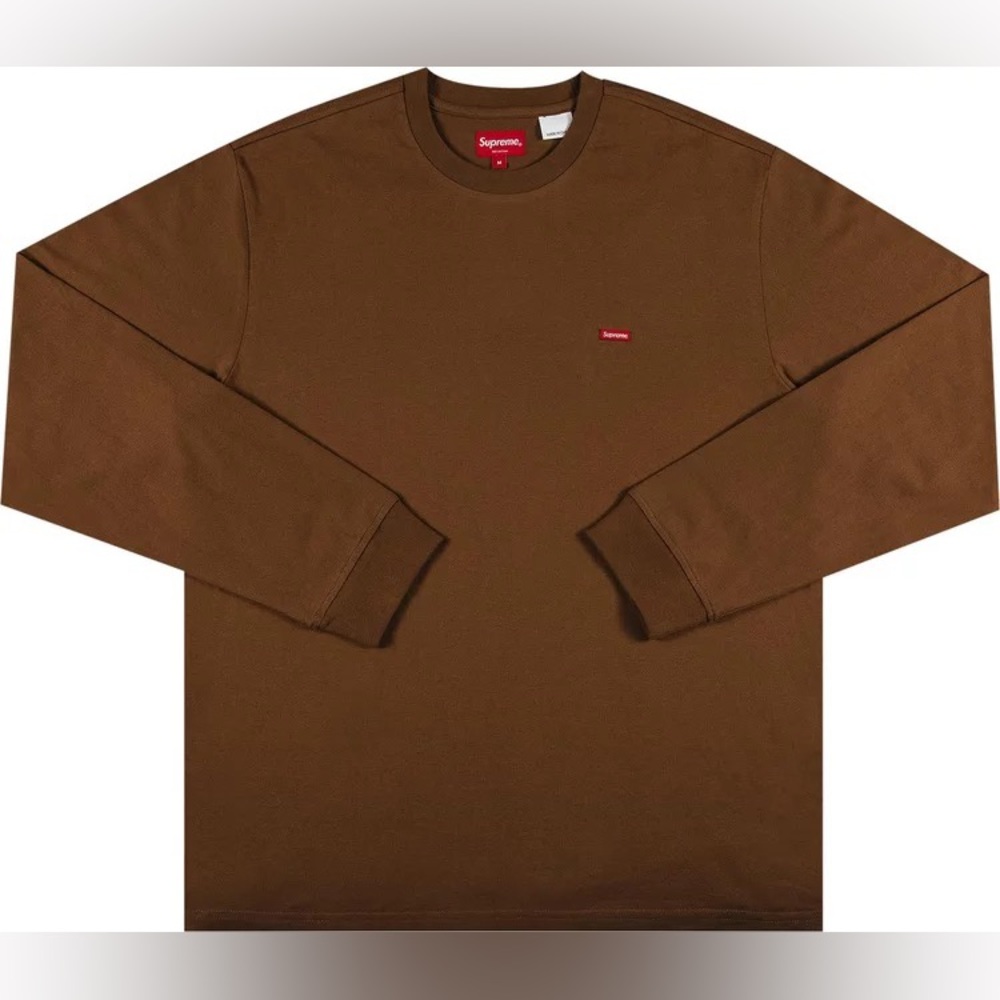 Supreme Small Box L/S Long Sleeve Tee Size M Brown SS22 New 2022 DS